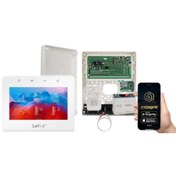 ZESTAW ALARMOWY SATEL INTEGRA 256 PLUS  + INT-TSG2-W + OPU-3P + AWT800 + 17Ah + INT-GSM LTE